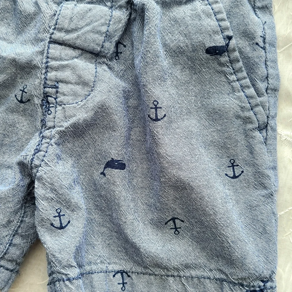 Carters Nautical Blue Boy Shorts 12 Months Preppy Anchor Whale Beach Summer